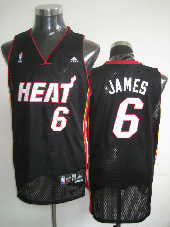 Miami Heat James Black Red White Jersey